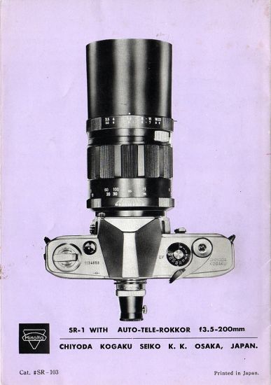 Minolta SR-1 Camera Brochure